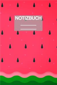 Notizbuch A5 Muster Wassermelone Kerne