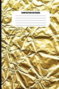 Composition Notebook: Wrinkled Gold Metal Foil Effect (100 Pages, College Ruled)