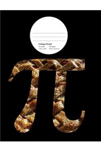 Pi Symbol and Pie Composition Book College Rule