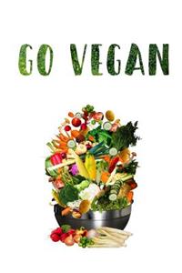 Go Vegan: Customized Vegan journal, each page uniquely designed to your vegan needs with 100 pages and 6 x 9 and a glossy cover