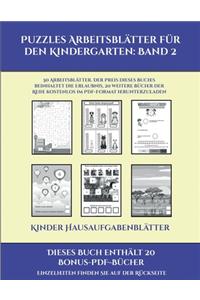Kinder Hausaufgabenblätter (Puzzles Arbeitsblätter für den Kindergarten