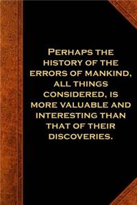 Ben Franklin Quote Journal History Errors Mankind Vintage Style