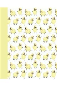 Journal: Baby Sheep (Yellow) 8x10 - Lined Journal - Writing Journal with Blank Lined Pages