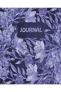 Chalkboard Watercolor Flowers Bullet Dot Grid Journal (Blue)