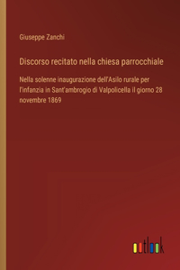 Discorso recitato nella chiesa parrocchiale