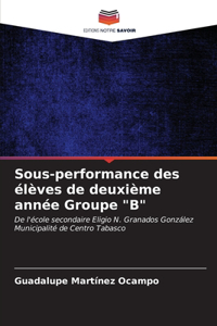 Sous-performance des élèves de deuxième année Groupe "B"