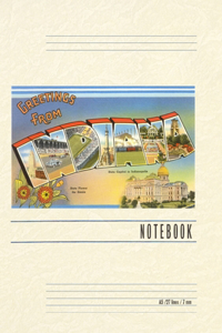 Vintage Lined Notebook Greetings from Indiana