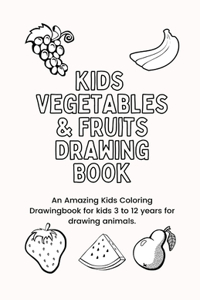 Kids Vegetables and Fruits coloring book