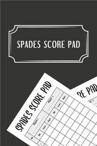 Spades Score Pad: Spades Card Game Score Keeper Sheets.