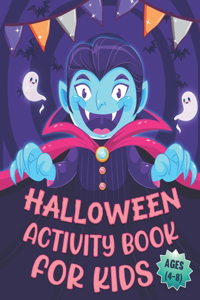 Halloween Activity Book For Kids Ages 4-8