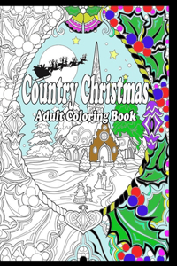 Country Christmas Adult Coloring Book