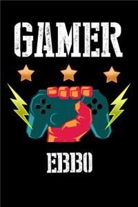 Gamer Ebbo: Liniertes Notizbuch für deinen Vornamen