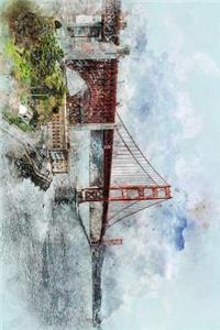 Cool Watercolor Painting of the Golden Gate Bridge in San Francisco, California Journal: Take Notes, Write Down Memories in this 150 Page Lined Journal