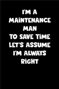 Maintenance Man Notebook - Maintenance Man Diary - Maintenance Man Journal - Funny Gift for Maintenance Man
