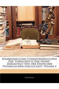 Halbmonatliches Literaturverzeichnis Der Fortschritte Der Physik