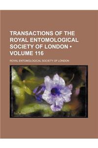 Transactions of the Royal Entomological Society of London (Volume 116)