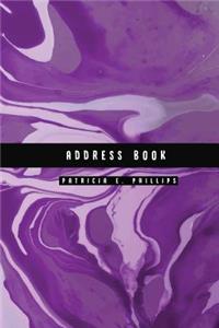 Address Book: Purple Marble - Address Book for Contacts, Addresses, Phone Numbers, Email - Organizer Journal Notebook