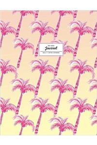 Dot Grid Journal: Palm Tree Notebook, Dotted, Pink Sunset (Florida Journal)