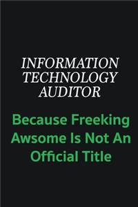 Information Technology Auditor because freeking awsome is not an offical title