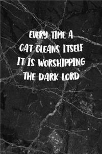 Every time A Cat Cleans Itself It Is Worshipping The Dark Lord