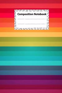 Composition notebook Vintage Classics Rainbow colorful stripes abstract for Writing Notes and To-Do List