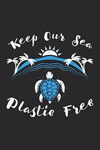 Keep Our Sea Plastic Free: Environmental Awareness. Graph Paper Composition Notebook to Take Notes at Work. Grid, Squared, Quad Ruled. Bullet Point Diary, To-Do-List or Journa