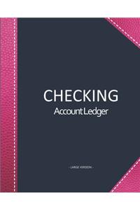 Checking account ledger - Large version: Checkbook log - Checkbook register notebook - Personal Checking Account Balance Register - 101 pages, 8"x10" - Paperback - dark blue background with