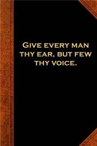 2019 Daily Planner Shakespeare Quote Give Ear Few Voice 384 Pages