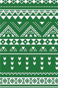Aztec Design Notebook: Pine Green: Notebook 6 X 9: Notebook 250 Pages