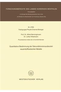 Quantitative Bestimmung Der Sekundärionenausbeuten Sauerstoffbedeckter Metalle