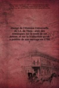 Abrege de l'Histoire Universelle de J.A. de Thou