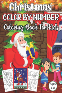 Christmas Color By Number Coloring Book For Kids Ages 4-8