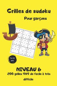 Grilles de Sudoku pour garçons - niveau 6 - 7 à 12 ans