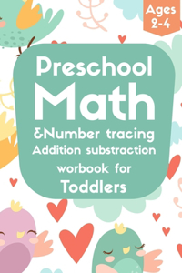 Preschool Math &number tracing addition substraction Workbook for Toddlers Ages 2-4