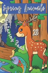 Spring Animals Coloring Book