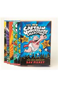The New Captain Underpants Collection Plus Sticker (Captain Underpants, Books #1-5)