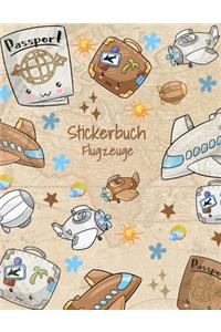 Stickerbuch Flugzeuge: Stickeralbum leer, Sticker Sammelalbum, extradickes Stickerheft Luftballons