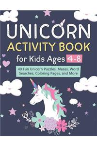 Unicorn Activity Book for Kids Ages 4-8