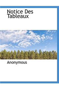 Notice Des Tableaux