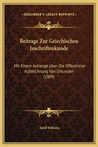 Beitrage Zur Griechischen Inschriftenkunde