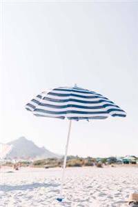 A Charming Blue and White Striped Beach Umbrella Vacation Journal