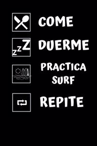 Come, duerme, practica surf, repite.
