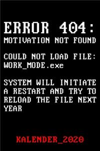 Kalender 2020 Error 404