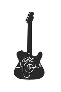 Guitar - Bass treble Music Clef Heartbeat, music book, music lines, notebook, notepad, 120 pages, souvenir gift book, also suitable as a decoration for birthday or christmas