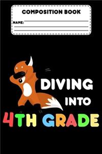 Composition Book Diving Into 4th Grade