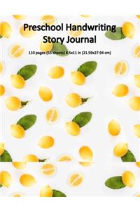 Preschool Handwriting Story Journal: Primary Composition Notebook With Picture Space And Dashed Midline For Kindergarten to 2nd Grade Kids 8x11 inches 110 pages - Oranges