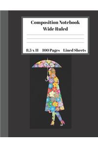 Composition Notebook Wide Ruled Lined Sheets