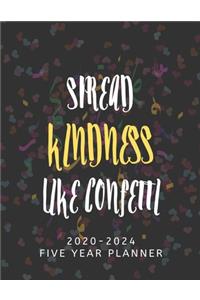 2020-2024 Five Year Planner Spread Kindness Like Confetti