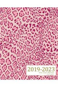 2019-2023 Five Year Planner- Pink Leopard