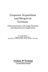 Corporate Acquisitions and Mergers in Germany